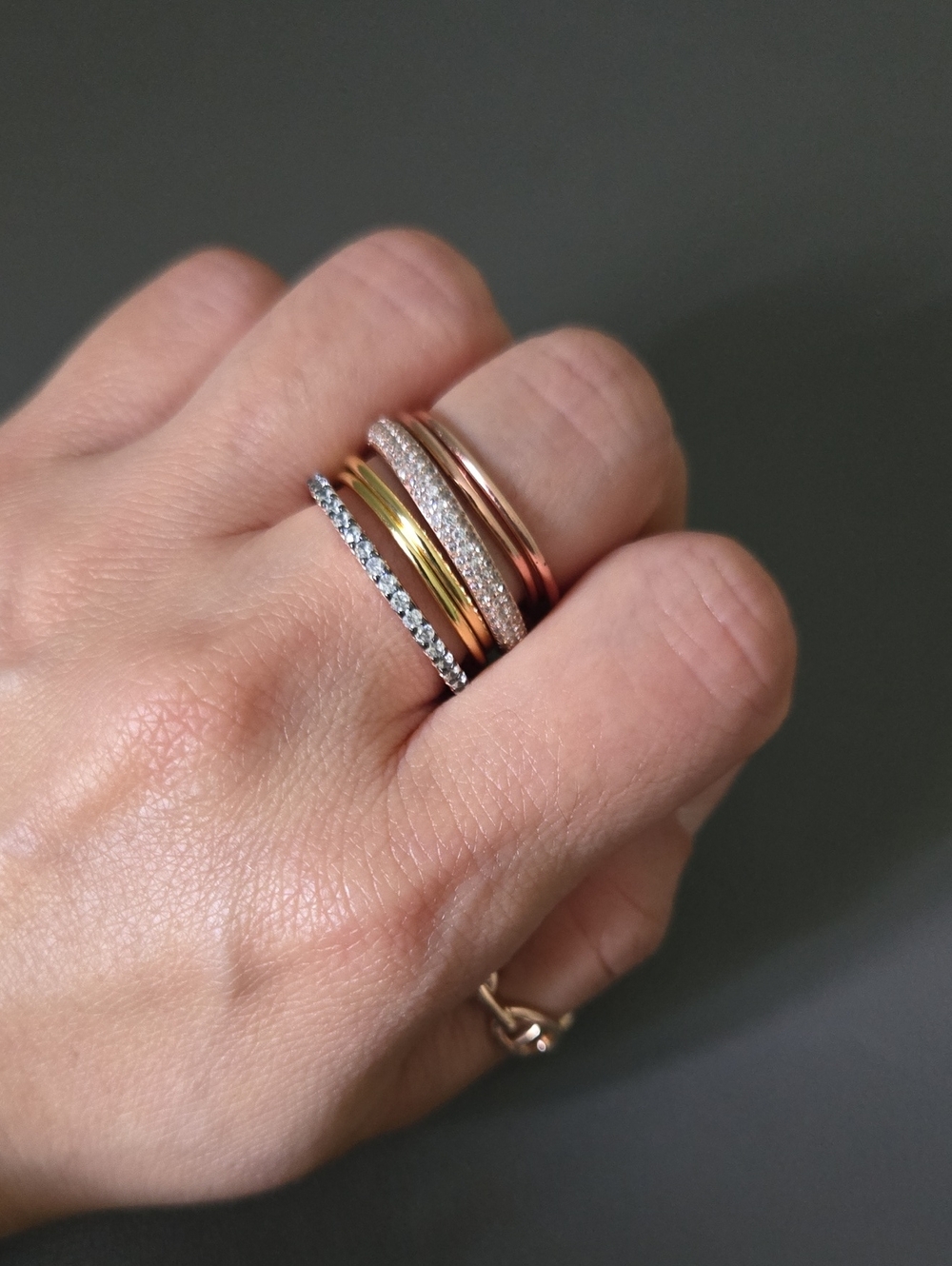 Macy's Trio of Gold, Rose Gold & Silver Stacking Rings
